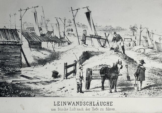 Goldgruben mit Belüftungsschläuchen